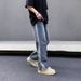 Nordmann American Retro Patchwork Jeans Men Straight Loose Vibe Style Autumn Winter Trendy Brand Versatile Cool Casual Pants_mkmklike.com