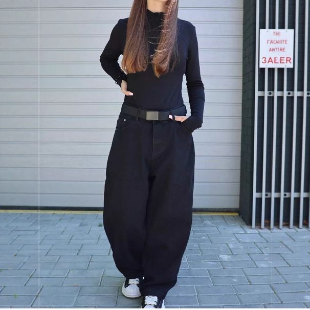 Women's Clothing Women's Wide Leg Jeans High Waist Stretch Denim Pants For Casual Office Wear Comfortable Flowy Trousers With Classic Wash_mkmklike.com