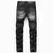 Men's New Distressed Jeans, Fashionable And Casual Straight Leg Jeans_mkmklike.com