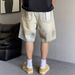 Men's Summer Casual Retro Distressed Ripped Denim Shorts Straight Leg Loose Fit Trendy Five Point Pants_mkmklike.com