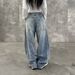 Men's & Women's Vintage Washed Straight Leg Jeans – Retro Streetwear Baggy Denim Pants With High Waist & Relaxed Fit_mkmklike.com