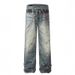 Men's Clothing Men's Casual Loose Fit Cleanfit Pants Retro Chain Pendant Print Splatter Jeans Fashion For Men And Women_mkmklike.com