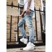 Streetwear Distressed Jeans – Slim Fit Vintage Washed Denim (S-3XL, Hip-Hop Stretch, Faded Blue, Casual Everyday Wear, Unisex Urban Style)_mkmklike.com