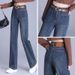 Slim-fit Wide-leg Jeans For Women, New Autumn Fashion, Stylish And Popular Pa, Thickened High-waisted Straight-leg_mkmklike.com