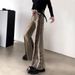 Men's Clothing Men's Loose Straight Leg Jeans Retro Washed Distressed Vintage Yellow Mud Wide Leg Floor Length Trousers_mkmklike.com