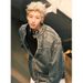 Men's Clothing Retro Vintage Denim Jacket High End Distressed Personality Ripped Loose High Street Fashion Jacket_mkmklike.com