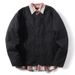 Winter Japanese Retro Loose Collarless For Men Workwear Warm Cotton Coat Couple Trendy V-neck Cardigan Jacket_mkmklike.com