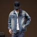 American Washed Denim Jacket Men's New Spring And Autumn Retro Yellow Denim Jacket Men's Foreign Trade Denim Top Men's_mkmklike.com
