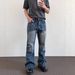 Vintage Bootcut Jeans – Premium Washed Bamboo Cotton Cleanfit Denim With Artisan Fading & Timeless Silhouette_mkmklike.com