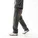 Men's Straight-Leg Jeans – Vintage Washed Denim With Slight Stretch, Relaxed Fit & Mid-Rise For Casual & Streetwear_mkmklike.com