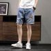 Men's Summer Thin Denim Shorts Loose Style Trendy Brand Cargo Five Point Pants mid Waist Slight Stretch Polyester_mkmklike.com