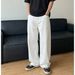 Men's Vintage High Street White Jeans – Relaxed Straight Fit With Contrast Pocket Embroidery (M-XXXL, 100% Cotton)_mkmklike.com