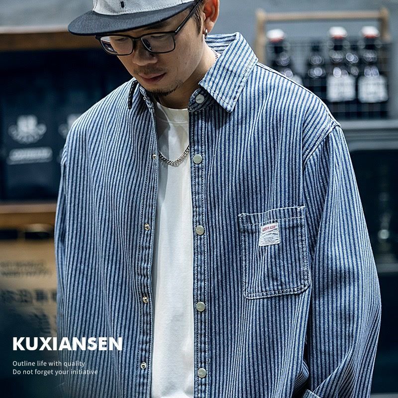 Men's Clothing Denim Shirt Men's Spring Loose Ins Large Size Long Sleeved Shirt Men's Casual Jacket_mkmklike.com