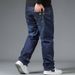 Men's Clothing Autumn And Winter Loose Jeans Men's Elastic Plus Fat Men's Large Size Straight Casual Men's Pants Fat Men Plus Fat Pants_mkmklike.com
