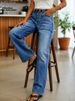 Women's Clothing High Waist Wide Leg Straight Leg Jeans For Women Fashionable Washed Denim_mkmklike.com