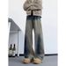 Men's Clothing Men's Trendy Straight Leg Jeans Heavyweight Casual Pants High End Washed Distressed Style Spring Autumn_mkmklike.com