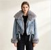 2026 Autumn And Winter New Removable Imitation Fox Hair Rabbit Hair Liner Denim Jacket Women's Short Top Pie Overcome_mkmklike.com