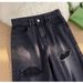 Men's Ripped Denim Shorts Summer Thin Straight Leg Casual Five Point Pants High Street Trend Style_mkmklike.com