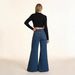 European And American Fashion High-waisted Washed Flared Jeans, Loose Wide-leg Pants, Vintage Floor-length Trousers,_mkmklike.com