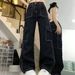 ELLE Women's Straight Loose Jeans Spring Autumn Winter 2024 New High Waist Slimming Petite Wide Leg Cargo Pants_mkmklike.com