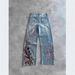 Women's High-Waisted Vintage Floral Embroidered Jeans – Retro Denim Pants With Distressed Details & Relaxed Fit_mkmklike.com