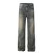 Punk Wasteland Distressed Jeans For Men Heavy-Duty Vintage Ripped Loose Straight-Leg Pants Trendy Niche Design_mkmklike.com