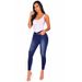 Low-Rise Women's Skinny Jeans - High Stretch Bootcut Denim Pants With Butt-Lifting Fit, Dark & Light Blue Wash (S-2XL)_mkmklike.com