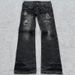 Vintage Gothic Washed Denim Jeans For Men & Women - High Waist Flared Bell Bottoms With Distressed Details - Streetwear Fashion_mkmklike.com