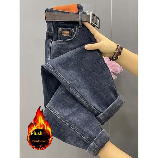 Pear-shaped Body Pants, High-waisted Straight-leg Fleece-lined Jeans Women, 2024 Winter Slimming Cropped Pants For_mkmklike.com