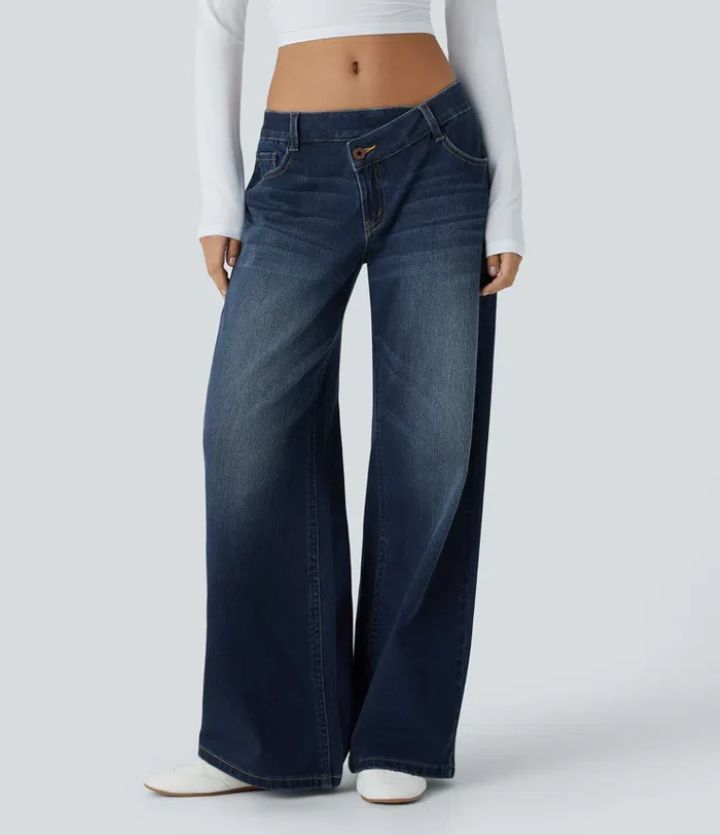 Women's High Waist Straight Leg Jeans – Stretch Denim, Classic Fit, Comfortable & Flattering (XS-XXXL, Dark Blue/Blue/Light Blue/White/Black)_mkmklike.com