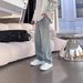New High Street Wide-leg Pants For Men, Black Gray, Spring And Autumn Style, Men's Loose Straight Casual Trendy Brand_mkmklike.com