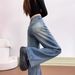 Retro Star-Embellished Flared Jeans For Women – Winter Fleece-Lined Wide-Leg Pants, High Waist & Stretch-Free (S-2xl)_mkmklike.com