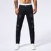 Men's Clothing Black Rivet Distressed Jeans Small Straight Slightly Stretch Jeans Foreign Trade Hot Selling Jeans Wholesale Customization_mkmklike.com
