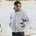 Men's Streetwear Baseball Jacket Light Grey Oversized Pilot Coat 100% Cotton Loose Fit, Stand Collar Trendy Casual Outerwear For Teens Young Adults_mkmklike.com