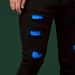 Men's Clothing Slim Fit Stretchy Black Jeans Stylish Distressed Patches Design Techniques Trousers_mkmklike.com