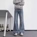 Men's High Street Embroidered Jeans Midweight Straight Pants Vibe Design Slight Stretch Long Legs Slimmer Spring Autumn_mkmklike.com