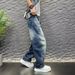 Men's Clothing Men's Retro Washed Distressed Cleanfit Jeans Loose Straight Leg Wide Leg Floor Length Summer Trousers_mkmklike.com