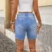 Summer New Arrival Women's Blue Ripped mid Waist Stretch Slim Fit Denim Shorts European American Style Hot Selling 2026_mkmklike.com