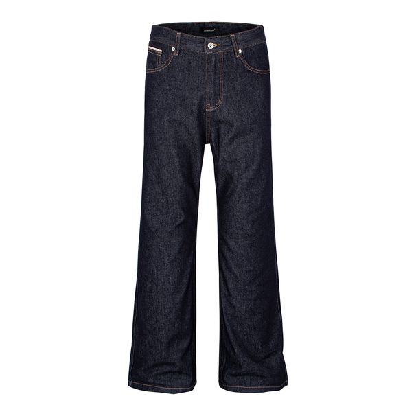 Men's Slightly Flared Denim Jeans Washed With Pocket Patches Taller Slimmer Effect Factory Direct Sales Pants_mkmklike.com
