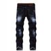 Men's Slim Fit Distressed Embroidered Skinny Jeans - Trendy Ripped Denim With Artistic Detailing_mkmklike.com