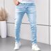 Men's Slim Fit Ripped Jeans - Stretch Denim Skinny Pants With Distressed Details For Casual Streetwear_mkmklike.com