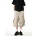 Vintage Multi-Pocket Denim Capri Pants For Men & Women Summer Modern Unisex Streetwear Wide-Leg Cargo Shorts_mkmklike.com