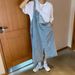K Women's New Retro Loose Mid-Length Denim Strap Dress For Hip Hiding_mkmklike.com