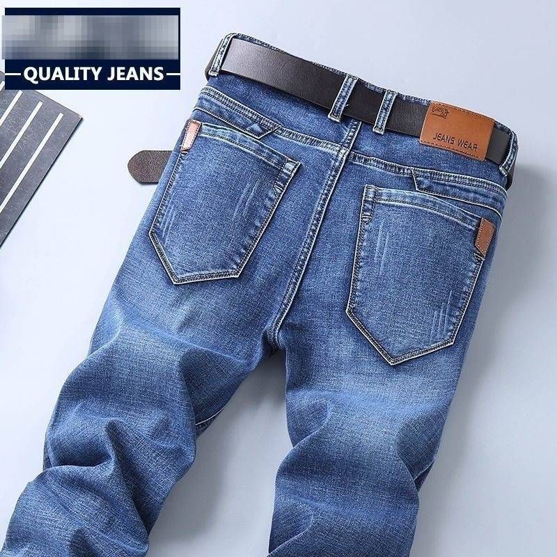 Men's High-Stretch Winter Jeans – Business Casual Straight-Leg Denim Pants (Black/Smoke Grey/Blue, 28-40)_mkmklike.com