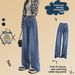 Women's Tencel Denim Jeans High Waist Slimming Straight Leg Loose Fit Petite Narrow Wide Leg Pants Spring Autumn Style_mkmklike.com