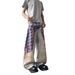Retro Style Blue 3D Printed Patchwork Jeans Wide Leg Trousers with Curved Blade Design Casual Street Style mid Waist Zipper Fly Cotton_mkmklike.com