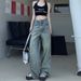 American Retro Distressed Jeans For Women, High-waisted, Slimming, Straight-leg, Wide-leg, Loose-fitting, Drapey,_mkmklike.com
