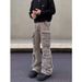 Vintage High-Waisted Wide Leg Jeans For Men - Retro Button Fly Design With Distressed Wash & Streetwear Aesthetic_mkmklike.com