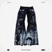 Dark Punk Streetwear Jeans For Men & Women – Y2K Color Block Denim Pants, Baggy Wide Leg Casual Jeans, Harajuku Fashion, Unisex Grunge Style_mkmklike.com