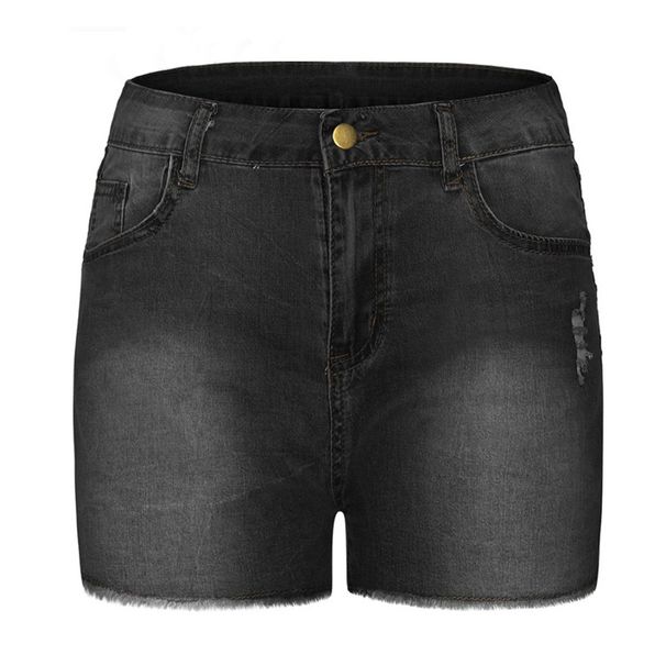 K Fashionable Stretch Slim Fit Ripped Tassel Denim Shorts For Women_mkmklike.com